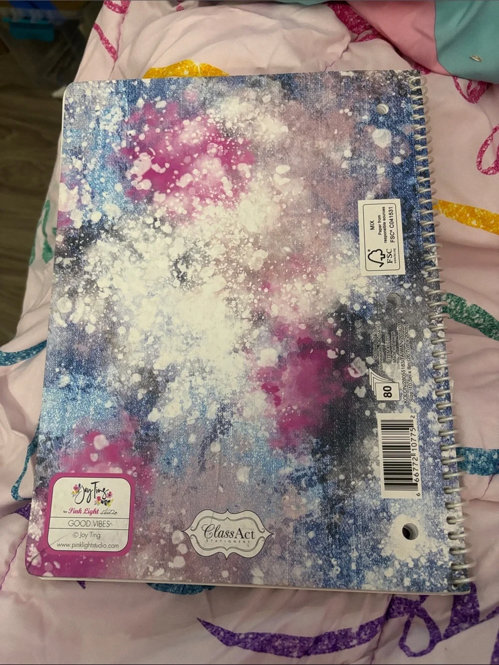 Good Vibes Always Spiral Notebook – Multicolor Galaxy Design
